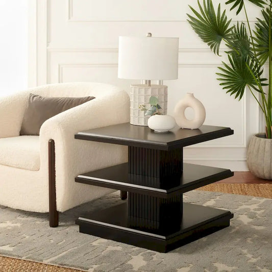 SAFAVIEH Ava 2-Shelf Accent Table - 24 L x 24 D x 21 H - 24Wx24Dx21H