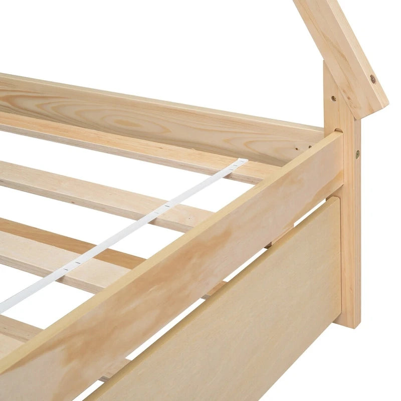 Twin size Tent Floor Teepee Bed with Trundle for bedroom