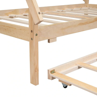 Twin size Tent Floor Teepee Bed with Trundle for bedroom