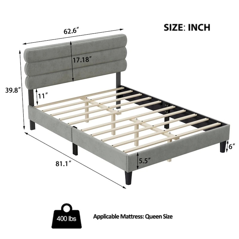 Queen Bed Frame with Headboard