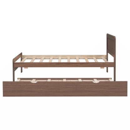 Modern Design Twin Size Platform Bed Frame with Trundle