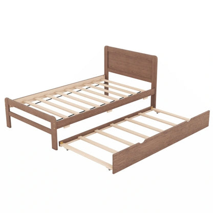 Modern Design Twin Size Platform Bed Frame with Trundle