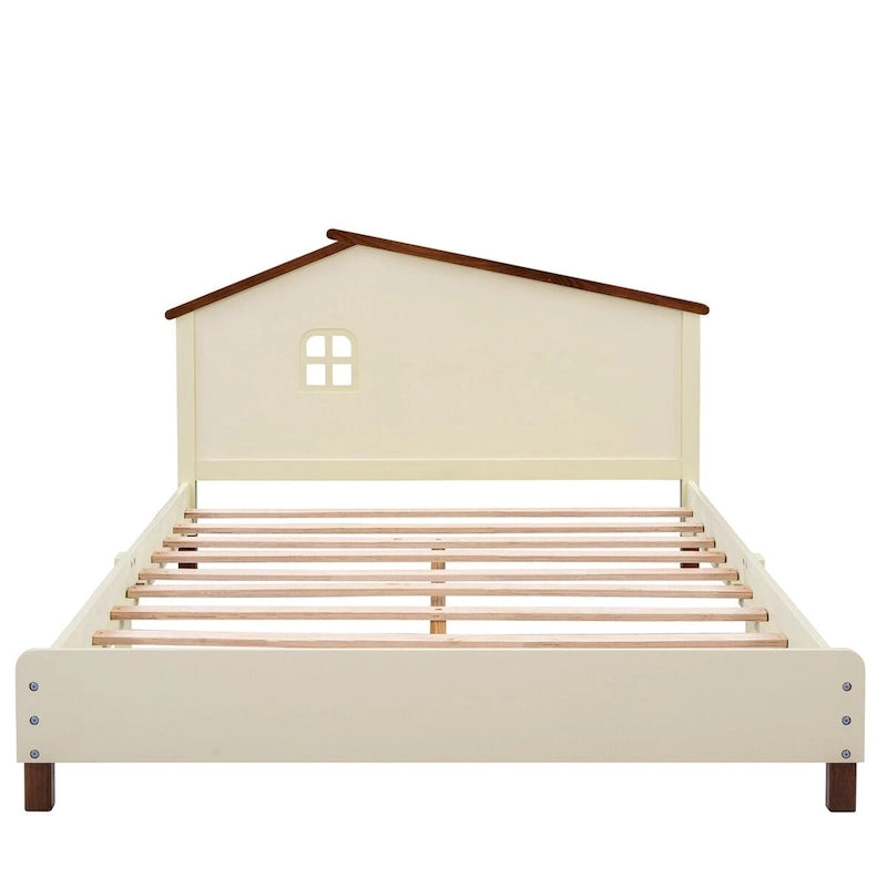 3-Pieces Bedroom Sets Full Size Platform Bed with Nightstand and Storage dresser,White+Gray