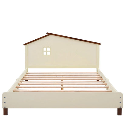 3-Pieces Bedroom Sets Full Size Platform Bed with Nightstand and Storage dresser,White+Gray