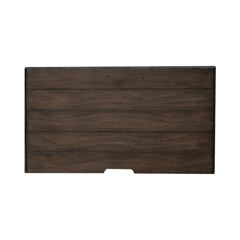 River Place Riverstone White & Tobacco Panel Bed, Dresser, Mirror, and Nightstand Set