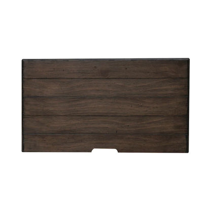 River Place Riverstone White & Tobacco Panel Bed, Dresser, Mirror, and Nightstand Set