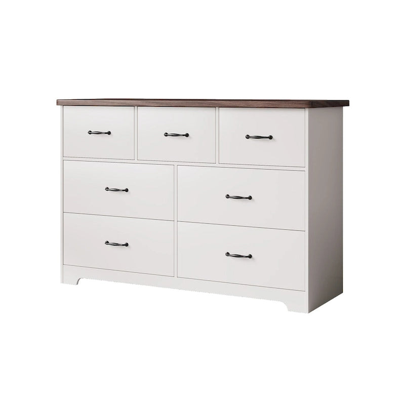 Modern Dresser for Bedroom, 7 Drawer Double Dresser Sideboard
