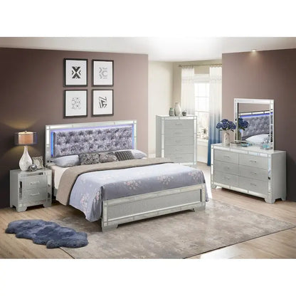 Madison Silver Champagne Full Panel Beds
