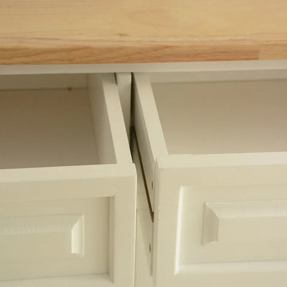 Rolling Kitchen Island Cart with Solid Wood Top