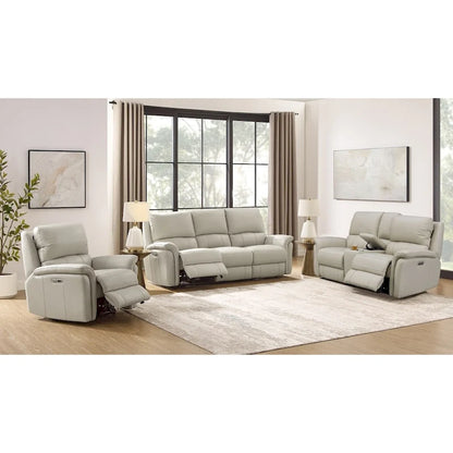 Hydeline Erindale Zero Gravity Power Recline and Headrest Top Grain Leather Sofa, Loveseat and Recliner