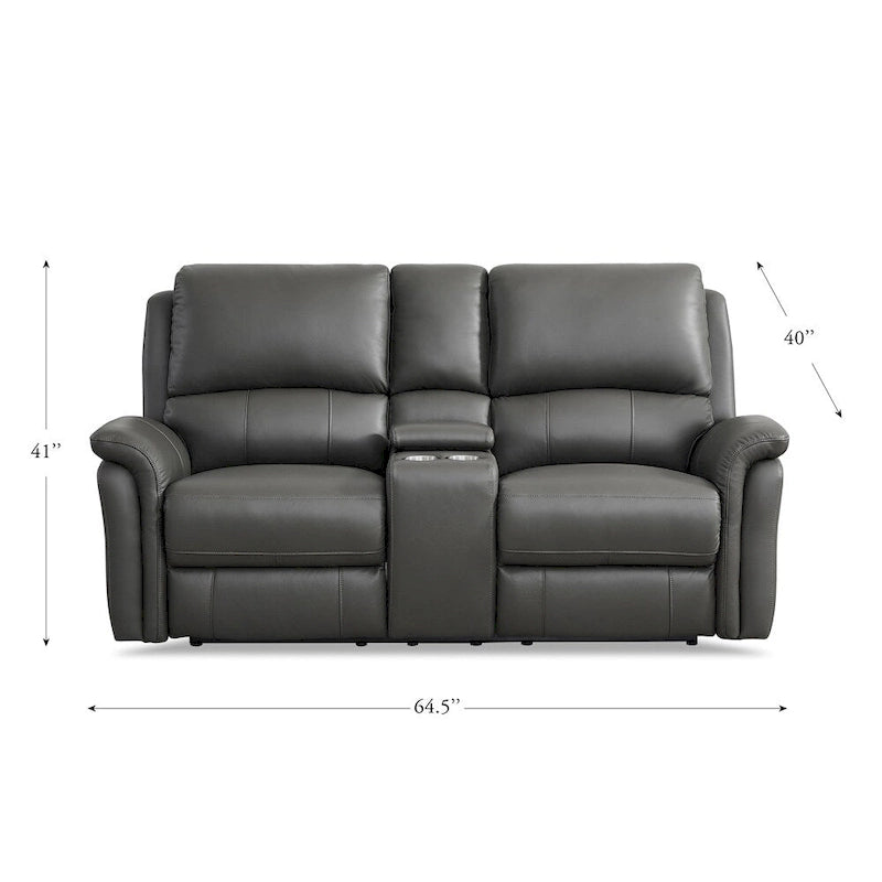 Hydeline Erindale Zero Gravity Power Recline and Headrest Top Grain Leather Sofa, Loveseat and Recliner