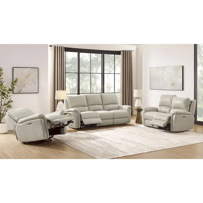 Hydeline Erindale Zero Gravity Power Recline and Headrest Top Grain Leather Sofa, Loveseat and Recliner