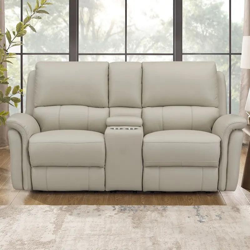 Hydeline Erindale Zero Gravity Power Recline and Headrest Top Grain Leather Sofa, Loveseat and Recliner