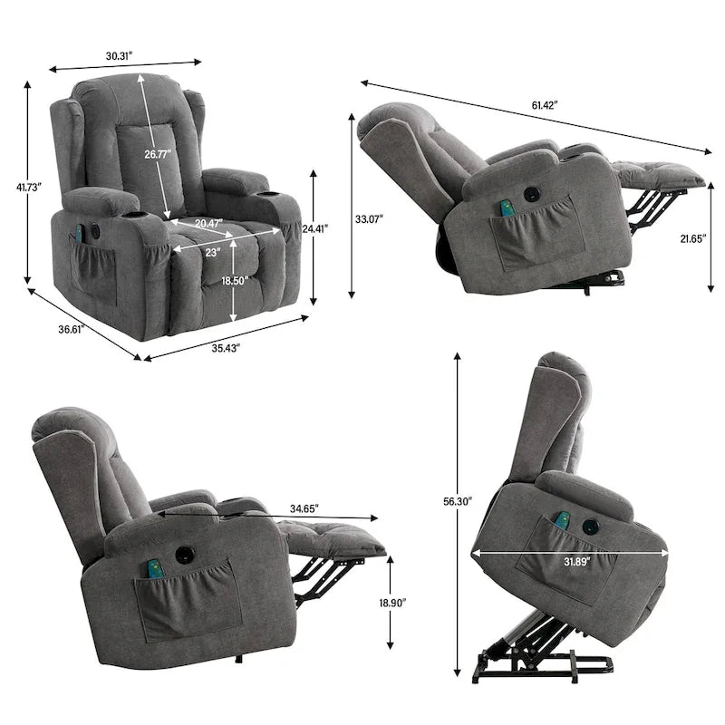 Recliner Chair for Living Room with Side Pocket