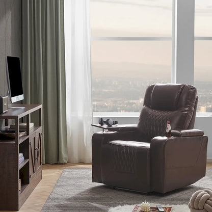 Power Motion Recliner with 2 Convenient Cup Holders