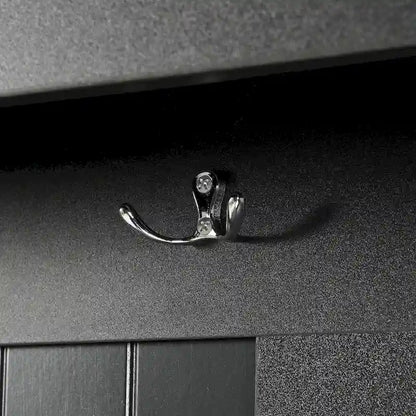 5-in-1 Entryway Bench with Shutter-shaped Doors, Coat Rack, Cushion and 4 Sturdy Hooks