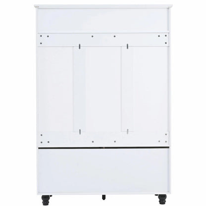 5-in-1 Entryway Bench with Shutter-shaped Doors, Coat Rack, Cushion and 4 Sturdy Hooks