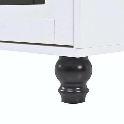 5-in-1 Entryway Bench with Shutter-shaped Doors, Coat Rack, Cushion and 4 Sturdy Hooks