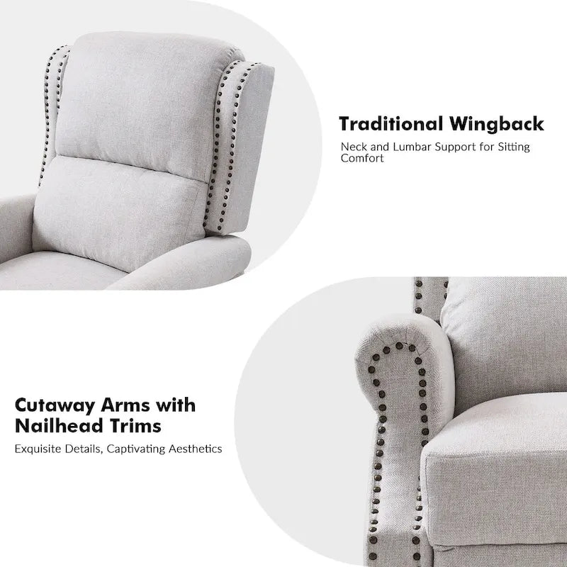 Terri Traditional Roll Arm Manual Recliner with Solid Wood Legs Set of 2 by HULALA HOME