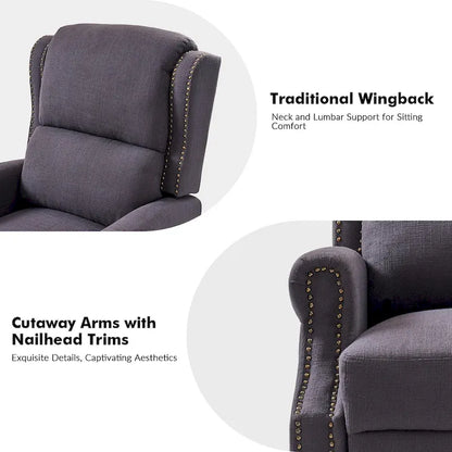 Terri Traditional Roll Arm Manual Recliner with Solid Wood Legs Set of 2 by HULALA HOME