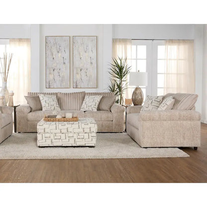Roundhill Furniture Nason Wide Wale Corduroy Sofa, Loveseat, and Ottoman Set