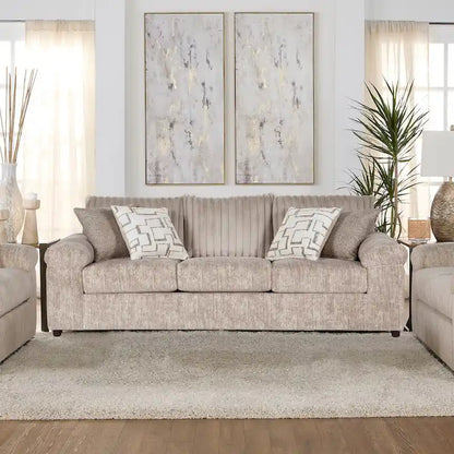 Roundhill Furniture Nason Wide Wale Corduroy Sofa, Loveseat, and Ottoman Set