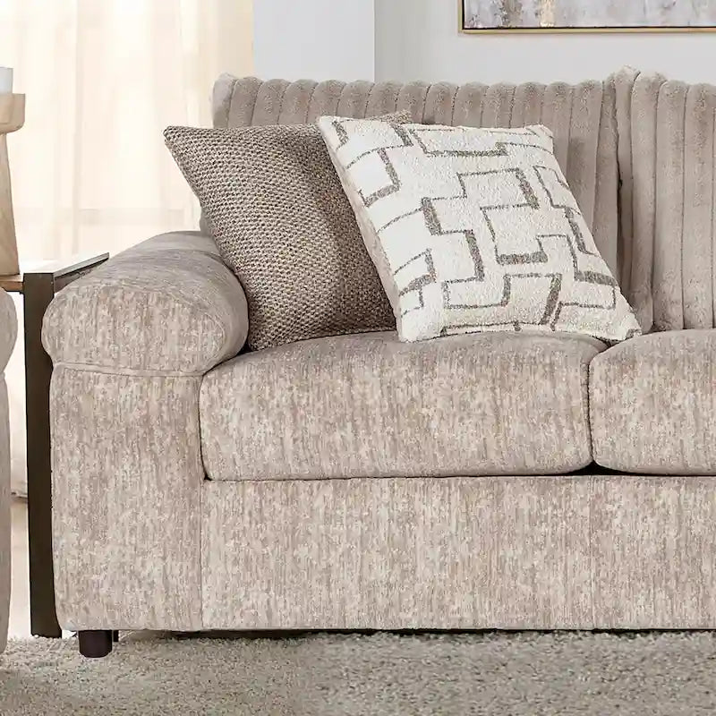 Roundhill Furniture Nason Wide Wale Corduroy Sofa, Loveseat, and Ottoman Set