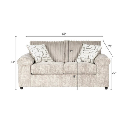 Roundhill Furniture Nason Wide Wale Corduroy Sofa, Loveseat, and Ottoman Set