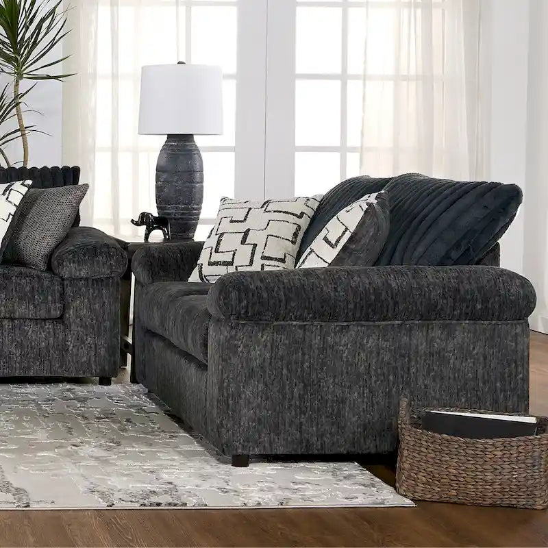 Roundhill Furniture Nason Wide Wale Corduroy Sofa, Loveseat, and Ottoman Set