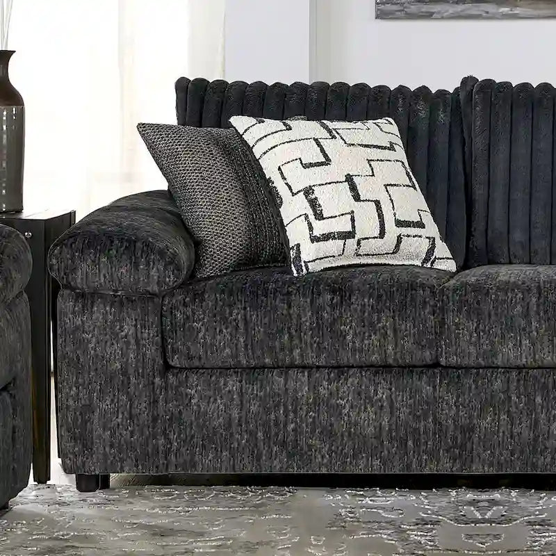 Roundhill Furniture Nason Wide Wale Corduroy Sofa, Loveseat, and Ottoman Set