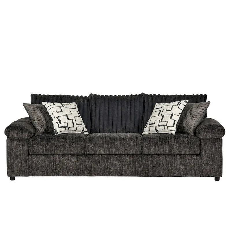 Roundhill Furniture Nason Wide Wale Corduroy Sofa, Loveseat, and Ottoman Set