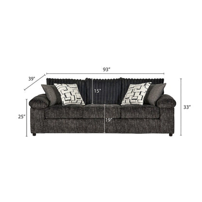 Roundhill Furniture Nason Wide Wale Corduroy Sofa, Loveseat, and Ottoman Set