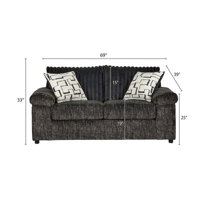 Roundhill Furniture Nason Wide Wale Corduroy Sofa, Loveseat, and Ottoman Set