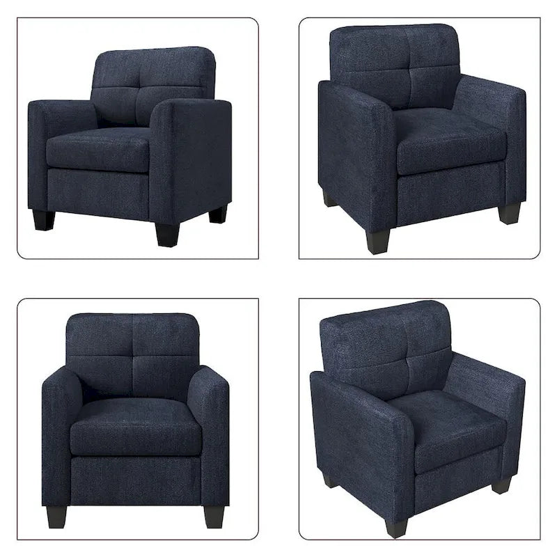 Mid-Century Upholstered Accent Chair Single Sofa with Armrest - 32.5Lx28.9Wx36.2H