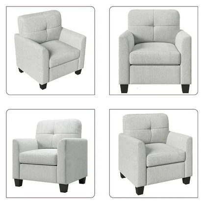 Mid-Century Upholstered Accent Chair Single Sofa with Armrest - 32.5Lx28.9Wx36.2H