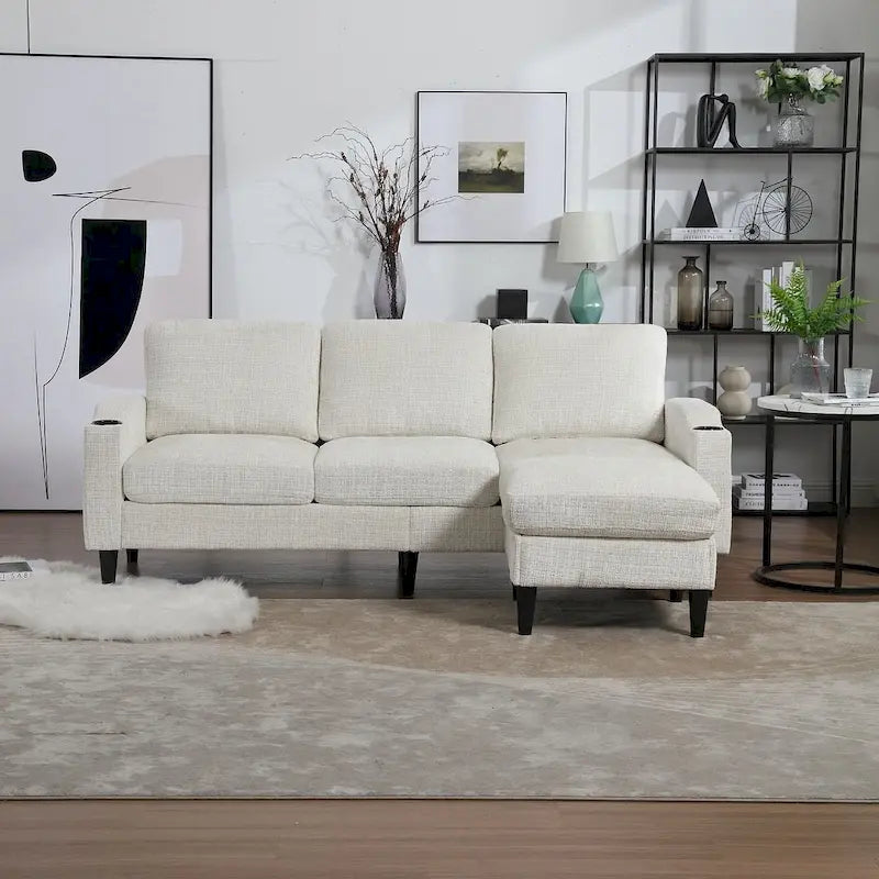 Modular Sleeper Sectional Sofa with Storage Ottoman