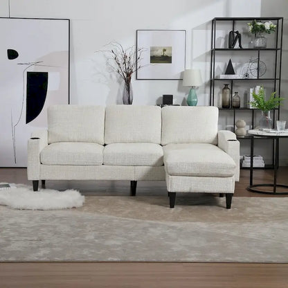 Modular Sleeper Sectional Sofa with Storage Ottoman