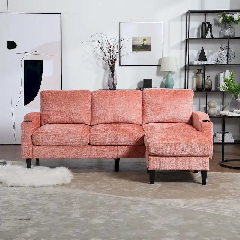 Modular Sleeper Sectional Sofa with Storage Ottoman