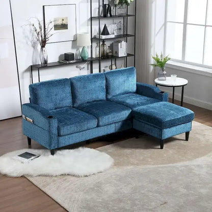 Modular Sleeper Sectional Sofa with Storage Ottoman