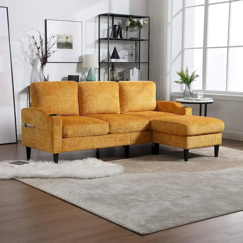 Modular Sleeper Sectional Sofa with Storage Ottoman