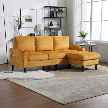 Modular Sleeper Sectional Sofa with Storage Ottoman