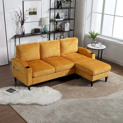 Modular Sleeper Sectional Sofa with Storage Ottoman