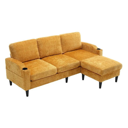 Modular Sleeper Sectional Sofa with Storage Ottoman