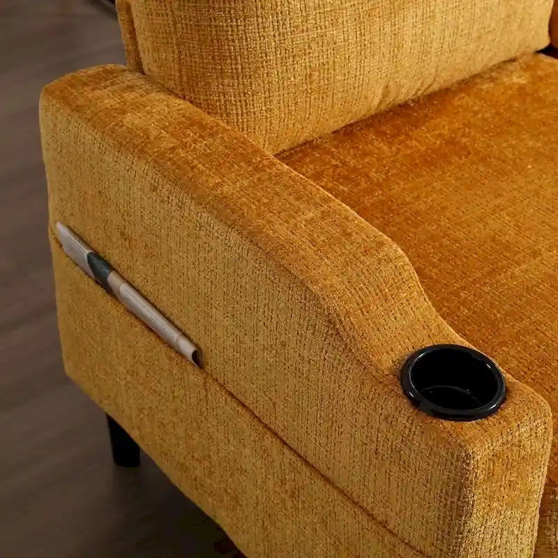 Modular Sleeper Sectional Sofa with Storage Ottoman