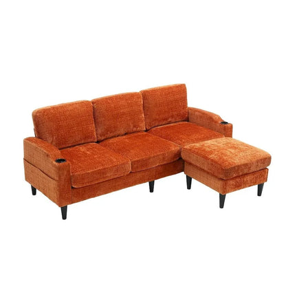 Modular Sleeper Sectional Sofa with Storage Ottoman