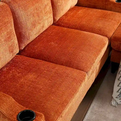 Modular Sleeper Sectional Sofa with Storage Ottoman