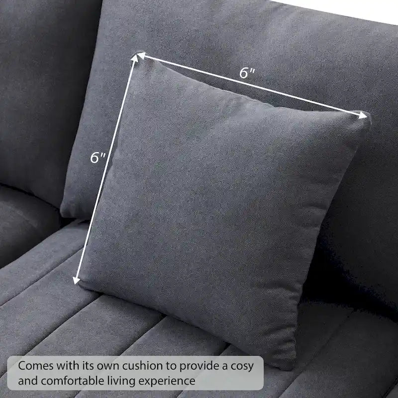 Modern 5-Seat L-Shape Sectional Sofa with Vertical Stripes, 2 Pillows, Convertible Ottoman