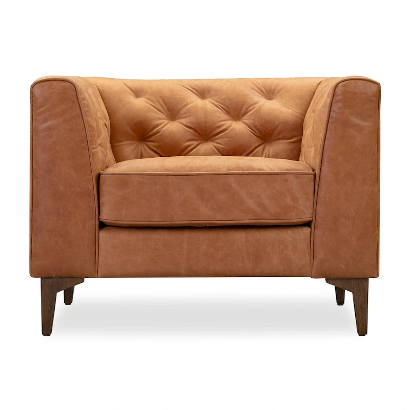 Poly & Bark Essex Lounge Chair - Full Grain Genuine Italian Leather