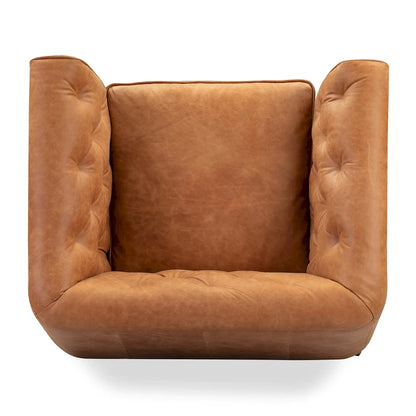 Poly & Bark Essex Lounge Chair - Full Grain Genuine Italian Leather