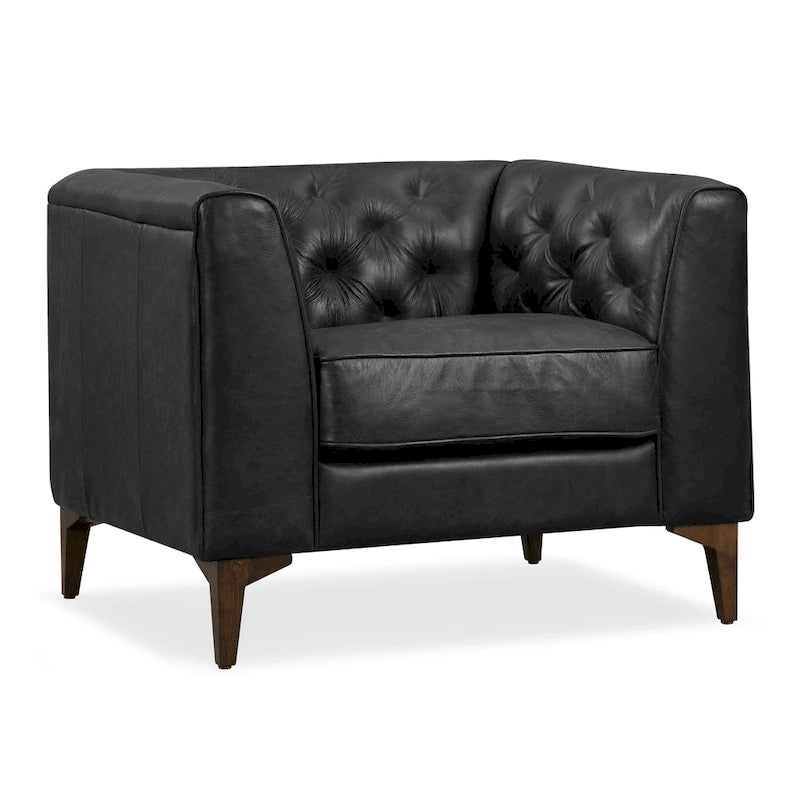 Poly & Bark Essex Lounge Chair - Full Grain Genuine Italian Leather